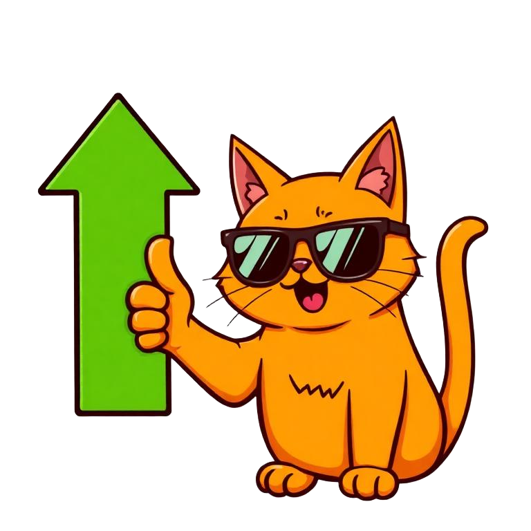$KOPICAT cat thumbs up next to a green arrow